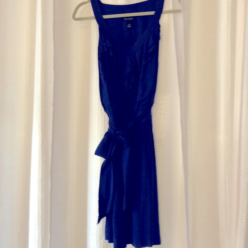White House Black Market Ruffle dress in blue